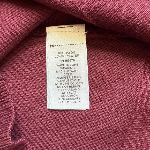 NWT Cable & Gauge Burgundy Off The Shoulder Strappy Sweater - Picture 12 of 16